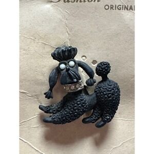 Vintage J.J. Jonette Black Poodle Pin